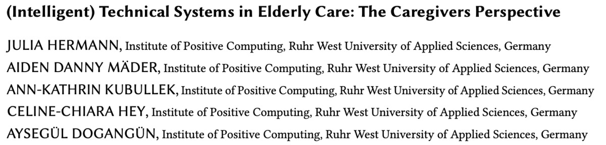 Intelligent Systems in Elderly Care: The Caregivers perspective